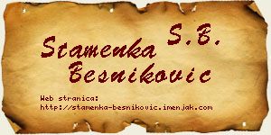 Stamenka Besniković vizit kartica